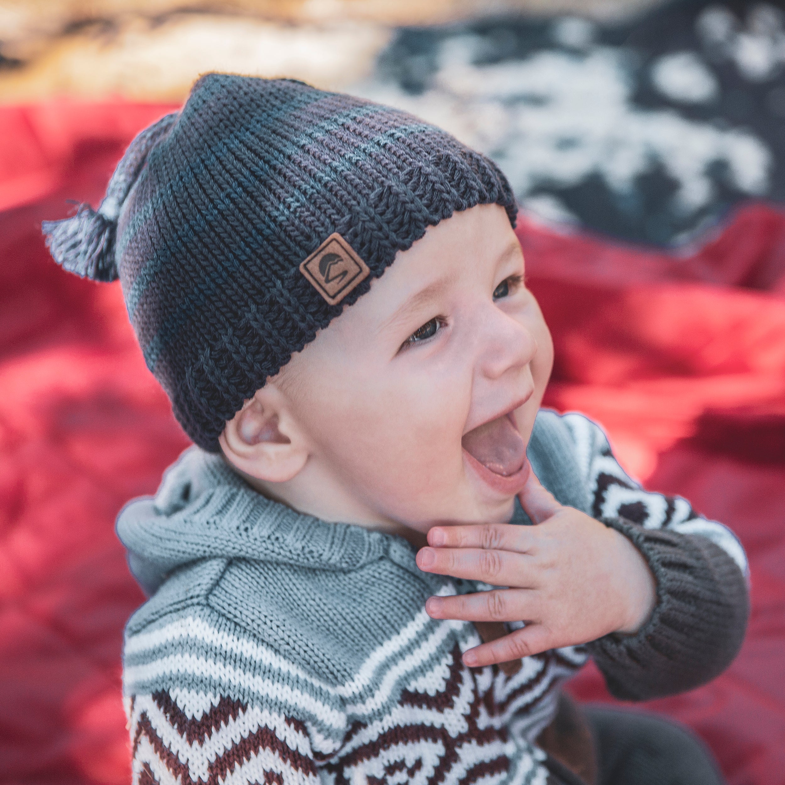 Infant Frosty Stripe Beanie - SALE Y4 v6